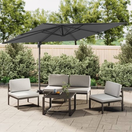 Sombrilla colgante poste de aluminio gris antracita 300x300 cm de vidaXL, Sombrillas - Ref: Foro24-319915, Precio: 191,53 €, ...