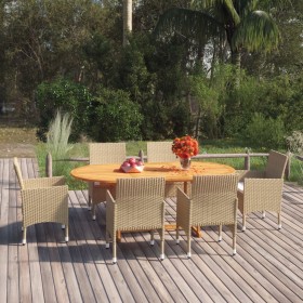 Juego de comedor de jardín 7 piezas ratán sintético beige en Conjuntos de jardín | Comprar online en Foru.es