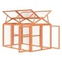 Corral de madera maciza pino marrón 141x94x104 cm de vidaXL, Jaulas y habitáculos para animales pequeños - Ref: Foro24-172302...