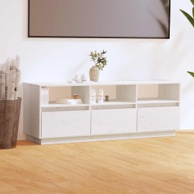 Mueble de TV de madera maciza de pino blanco 140x37x50 cm en Muebles TV | Comprar online en Foru.es