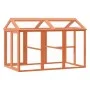 Corral de madera maciza pino marrón 141x94x104 cm de vidaXL, Jaulas y habitáculos para animales pequeños - Ref: Foro24-172302...