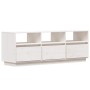 Mueble de TV de madera maciza de pino blanco 140x37x50 cm en Muebles TV | Comprar online en Foru.es