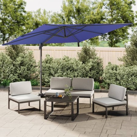 Sombrilla colgante con poste de aluminio azul celeste 400x300cm de vidaXL, Sombrillas - Ref: Foro24-319922, Precio: 210,03 €,...