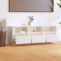Mueble de TV de madera maciza de pino blanco 140x37x50 cm en Muebles TV | Comprar online en Foru.es