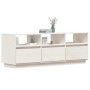 Mueble de TV de madera maciza de pino blanco 140x37x50 cm en Muebles TV | Comprar online en Foru.es