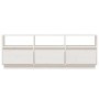 Mueble de TV de madera maciza de pino blanco 140x37x50 cm en Muebles TV | Comprar online en Foru.es