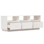 Mueble de TV de madera maciza de pino blanco 140x37x50 cm en Muebles TV | Comprar online en Foru.es
