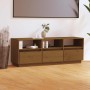 Mueble de TV madera maciza de pino marrón miel 140x37x50 cm en Muebles TV | Comprar online en Foru.es