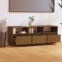 Mueble de TV madera maciza de pino marrón miel 140x37x50 cm en Muebles TV | Comprar online en Foru.es