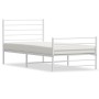 Estructura cama metal con cabecero y pie cama blanca 100x200 cm de vidaXL, Camas y somieres - Ref: Foro24-352381, Precio: 72,...