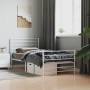 Estructura cama metal con cabecero y pie cama blanca 100x200 cm de vidaXL, Camas y somieres - Ref: Foro24-352381, Precio: 72,...