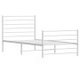 Estructura cama metal con cabecero y pie cama blanca 100x200 cm de vidaXL, Camas y somieres - Ref: Foro24-352381, Precio: 72,...