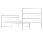 Estructura cama metal con cabecero y pie cama blanca 100x200 cm de vidaXL, Camas y somieres - Ref: Foro24-352381, Precio: 72,...