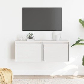 Armarios de pared 2 uds madera maciza pino blanco 45x30x35 cm en Estanterías | Comprar online en Foru.es