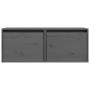 Armarios de pared 2 uds madera maciza pino gris 45x30x35 cm en Estanterías | Comprar online en Foru.es