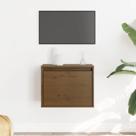 Armario de pared madera maciza de pino marrón miel 45x30x35 cm en Estanterías | Comprar online en Foru.es