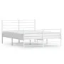 Estructura cama metal cabecero y estribo blanco 140x190 cm de vidaXL, Camas y somieres - Ref: Foro24-352386, Precio: 88,45 €,...