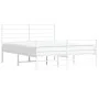 Estructura cama metal cabecero y estribo blanco 140x190 cm de vidaXL, Camas y somieres - Ref: Foro24-352386, Precio: 88,45 €,...
