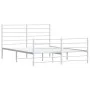 Estructura cama metal cabecero y estribo blanco 140x190 cm de vidaXL, Camas y somieres - Ref: Foro24-352386, Precio: 88,45 €,...