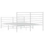 Estructura cama metal cabecero y estribo blanco 140x190 cm de vidaXL, Camas y somieres - Ref: Foro24-352386, Precio: 88,45 €,...