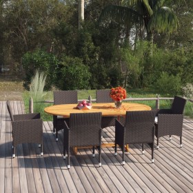 Set de comedor de jardín 7 piezas ratán sintético marrón en Conjuntos de jardín | Comprar online en Foru.es