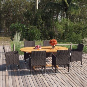 Set de comedor de jardín 7 piezas ratán sintético marrón en Conjuntos de jardín | Comprar online en Foru.es