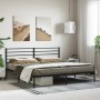 Estructura de cama con cabecero metal negro 200x200 cm de vidaXL, Camas y somieres - Ref: Foro24-352326, Precio: 121,73 €, De...