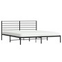 Estructura de cama con cabecero metal negro 200x200 cm de vidaXL, Camas y somieres - Ref: Foro24-352326, Precio: 121,73 €, De...