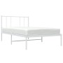 Estructura de cama de metal con cabecero blanco 100x200 cm de vidaXL, Camas y somieres - Ref: Foro24-352524, Precio: 62,12 €,...