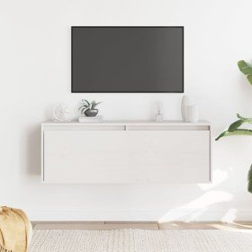 Armario de pared de madera maciza de pino blanco 100x30x35 cm en Estanterías | Comprar online en Foru.es