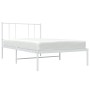 Estructura de cama de metal con cabecero blanco 90x200 cm de vidaXL, Camas y somieres - Ref: Foro24-352522, Precio: 61,84 €, ...