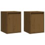 Armario de pared 2 uds madera de pino marrón miel 30x30x40 cm en Estanterías | Comprar online en Foru.es