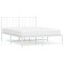 Estructura de cama con cabecero metal blanca 160x200 cm de vidaXL, Camas y somieres - Ref: Foro24-352532, Precio: 103,04 €, D...
