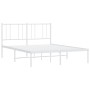 Estructura de cama con cabecero metal blanca 160x200 cm de vidaXL, Camas y somieres - Ref: Foro24-352532, Precio: 103,04 €, D...