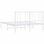 Estructura de cama con cabecero metal blanca 160x200 cm de vidaXL, Camas y somieres - Ref: Foro24-352532, Precio: 103,04 €, D...