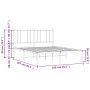 Estructura de cama con cabecero metal blanca 160x200 cm de vidaXL, Camas y somieres - Ref: Foro24-352532, Precio: 103,04 €, D...