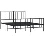 Estructura de cama cabecero y estribo metal negro 140x190 cm de vidaXL, Camas y somieres - Ref: Foro24-352498, Precio: 91,75 ...