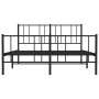 Estructura de cama cabecero y estribo metal negro 140x190 cm de vidaXL, Camas y somieres - Ref: Foro24-352498, Precio: 91,75 ...