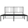 Estructura de cama con cabecero metal negro 135x190 cm de vidaXL, Camas y somieres - Ref: Foro24-352479, Precio: 95,64 €, Des...