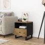 Mesita de noche madera maciza mango y madera contrachapada de vidaXL, Mesitas de noche - Ref: Foro24-350654, Precio: 82,22 €,...