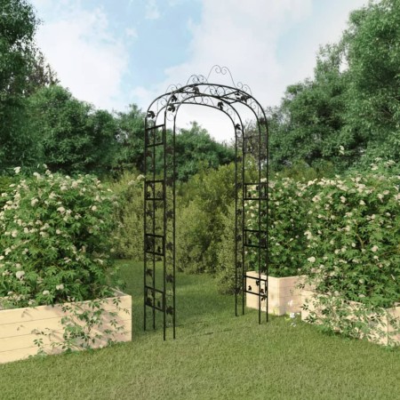 Arco de jardín acero negro 116x45x240 cm de vidaXL, Pérgolas, arcos y enrejados de jardín - Ref: Foro24-319350, Precio: 144,2...
