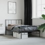 Estructura de cama con cabecero y estribo metal negro 90x190 cm de vidaXL, Camas y somieres - Ref: Foro24-352490, Precio: 67,...