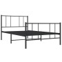 Estructura de cama con cabecero y estribo metal negro 90x190 cm de vidaXL, Camas y somieres - Ref: Foro24-352490, Precio: 67,...