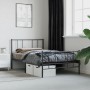 Estructura de cama con cabecero y estribo metal negro 100x190cm de vidaXL, Camas y somieres - Ref: Foro24-352492, Precio: 61,...