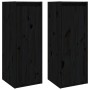 Armarios de pared 2 uds madera maciza de pino negro 30x30x80 cm en Estanterías | Comprar online en Foru.es
