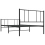 Estructura de cama con cabecero y estribo metal negro 100x190cm de vidaXL, Camas y somieres - Ref: Foro24-352492, Precio: 61,...
