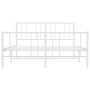 Estructura cama metal con cabecero y estribo blanco 160x200 cm de vidaXL, Camas y somieres - Ref: Foro24-352550, Precio: 110,...
