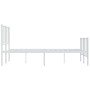 Estructura cama metal con cabecero y estribo blanco 160x200 cm de vidaXL, Camas y somieres - Ref: Foro24-352550, Precio: 110,...
