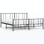 Estructura de cama cabecero y estribo metal negro 180x200 cm de vidaXL, Camas y somieres - Ref: Foro24-352502, Precio: 130,72...