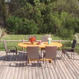Set de comedor de jardín de 7 piezas ratán sintético marrón en Conjuntos de jardín | Comprar online en Foru.es